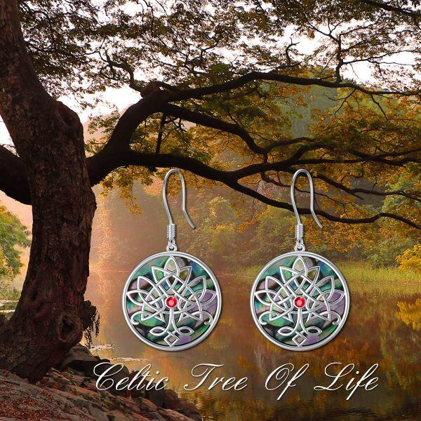 Sterling Silver Celtic Knot Dangle Drop Earrings -2