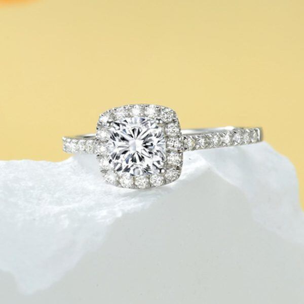 Sterling Silver Cushion Cut Rings-3