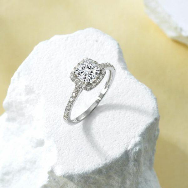 Sterling Silver Cushion Cut Rings-4