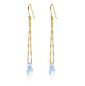 Sterling Silver Crystal Drop Dangle Earrings-0