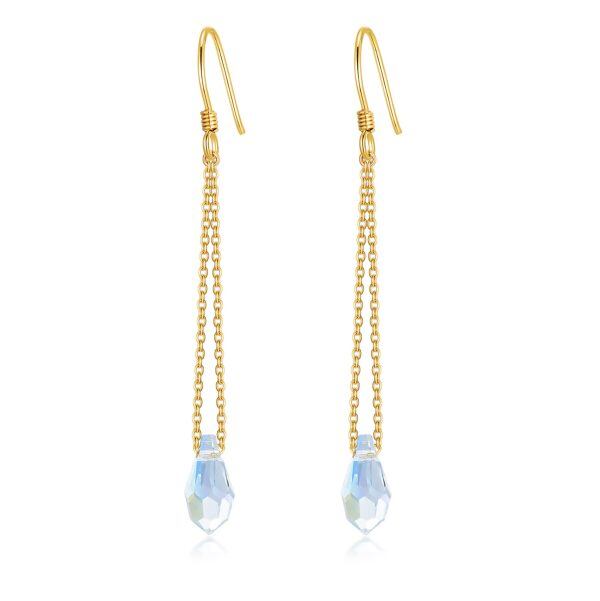 Sterling Silver Crystal Drop Dangle Earrings-0