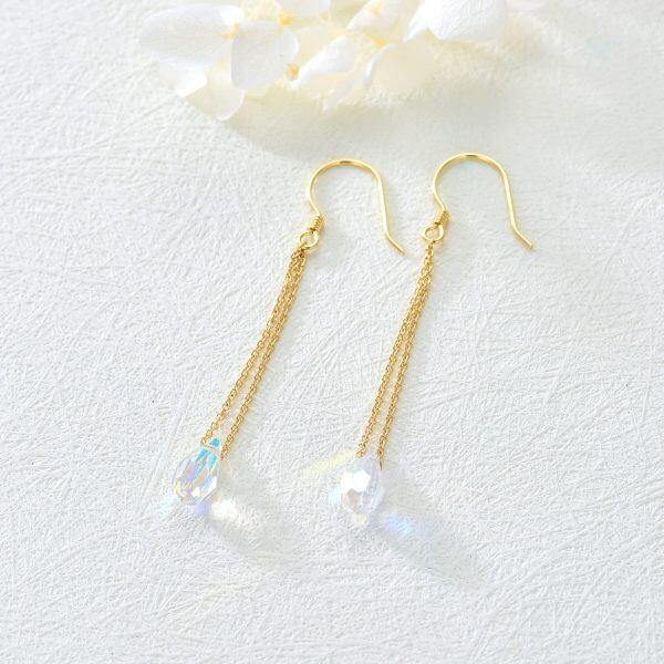 Sterling Silver Crystal Drop Dangle Earrings-2