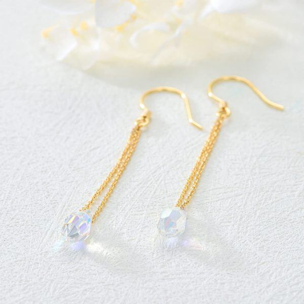 Sterling Silver Crystal Drop Dangle Earrings-3