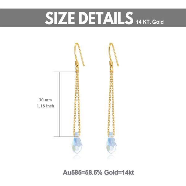 Sterling Silver Crystal Drop Dangle Earrings-4