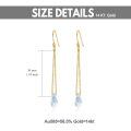 wholesale Gold Chain with Blue Opalite Faceted Stone 14K Gold Hook Earrings 4cm Long-0-4