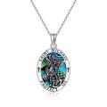 wholesale 925 Sterling Silver Abalone Shell St. Michael & Raphael Prayer Hands Protection Charm Pendant Necklace for Men and Women-0-0
