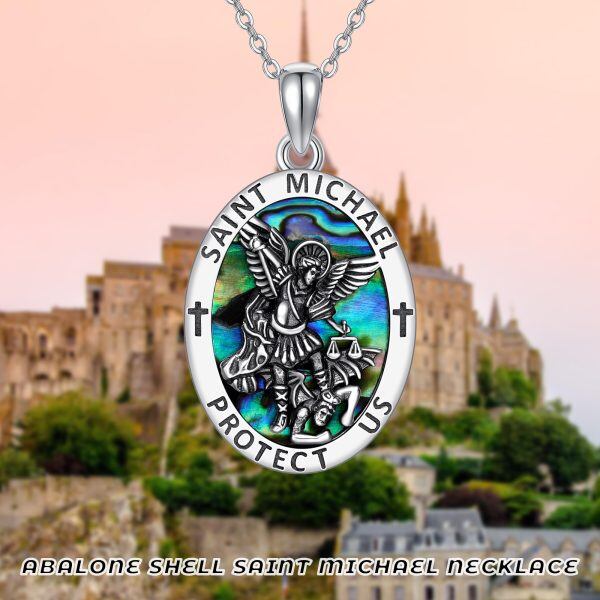 Sterling Silver Saint Michael Necklace-4