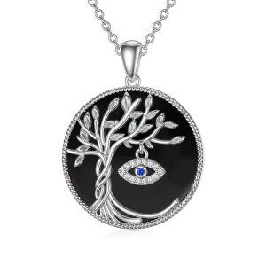 Sterling Silver Tree Of Life Necklace-0