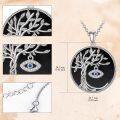 wholesale 925 Sterling Silver Black Onyx Evil Eye Tree of Life Pendant Necklace for Women-0-2