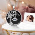 wholesale 925 Sterling Silver Black Onyx Evil Eye Tree of Life Pendant Necklace for Women-0-4