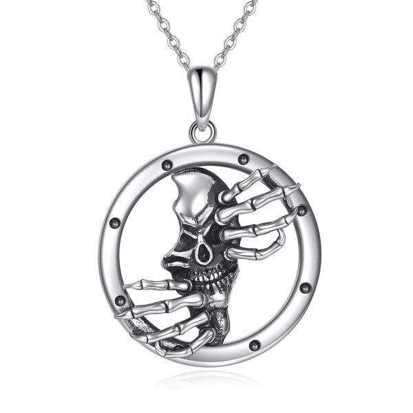 Sterling Silver Skull Necklace-0