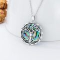 wholesale 925 Sterling Silver Abalone Shell Tree of Life Pendant Necklace for Women-0-3