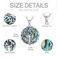 wholesale 925 Sterling Silver Abalone Shell Tree of Life Pendant Necklace for Women-0-5
