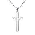 wholesale 925 Sterling Silver Faith Cross Pendant Necklace for Women-0-0