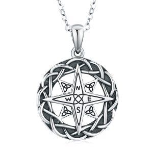 Sterling Silver Compass Celtic Necklace-0