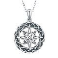 wholesale 925 Sterling Silver Celtic Knot Moonstone Compass Pendant Necklace for Women and Girls-0-0