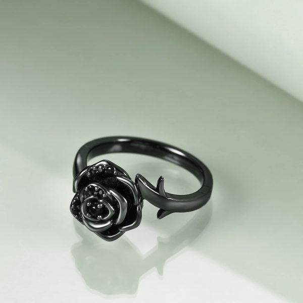 Sterling Silver Rose Flower Cremation Urn Ring-3