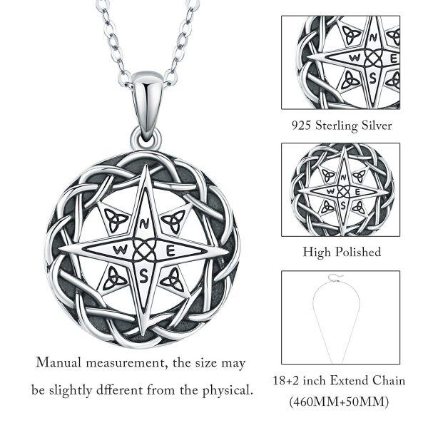 Sterling Silver Compass Celtic Necklace-1