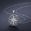 wholesale 925 Sterling Silver Celtic Knot Moonstone Compass Pendant Necklace for Women and Girls-0-2