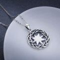 wholesale 925 Sterling Silver Celtic Knot Moonstone Compass Pendant Necklace for Women and Girls-0-4