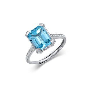 925 Sterling Silver Blue Topaz Rings-0