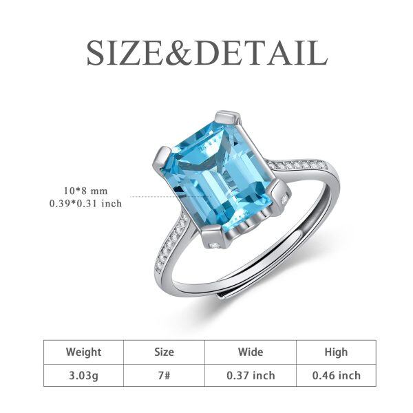 925 Sterling Silver Blue Topaz Rings-1