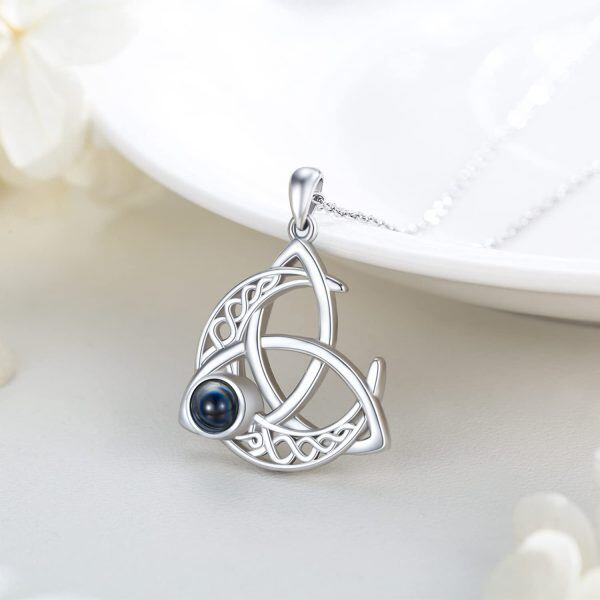 Sterling Silver Celtic Moon Necklace-5