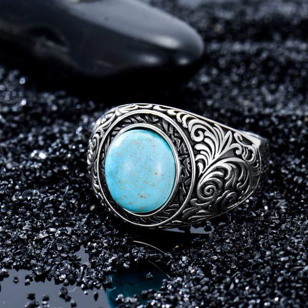 Sterling Silver Natural Turquoise Ring-1