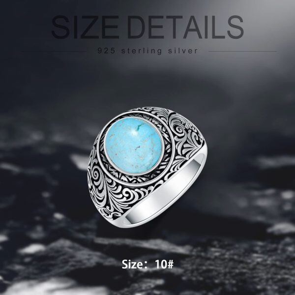 Sterling Silver Natural Turquoise Ring-4