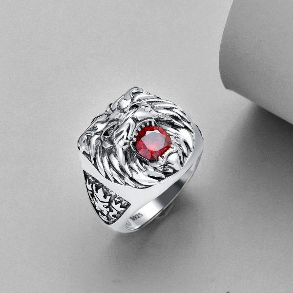 Sterling Silver Lion Head Ring-2