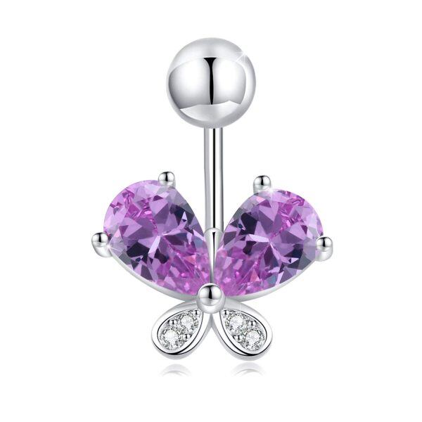 Sterling Silver Butterfly Belly Button Rings-0