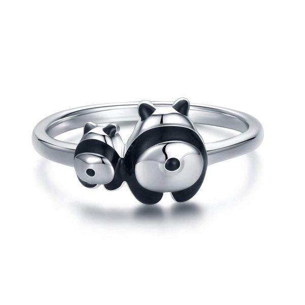 Sterling Silver Panda Ring-0