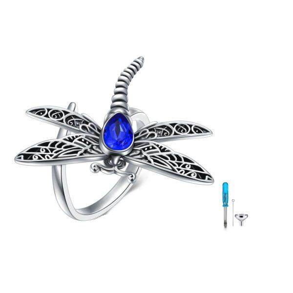 Sterling Silver Dragonfly Urn Ring-0