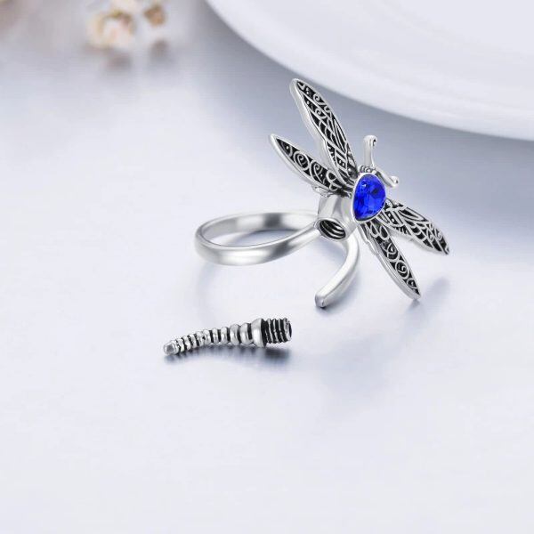 Sterling Silver Dragonfly Urn Ring-1