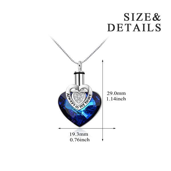 Sterling Silver Heart URN Necklace-3