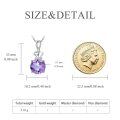 wholesale 925 Sterling Silver Crown Design Round Cut Amethyst & Cubic Zirconia Pendant for Women's Necklaces Gifts-0-2