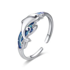 Sterling Silver Dolphin Ring-0