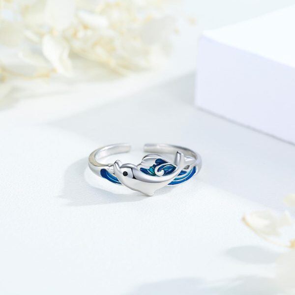 Sterling Silver Dolphin Ring-1