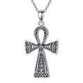 wholesale 925 Sterling Silver Egyptian Ankh Cross Pendant Necklace for Women-0-0