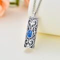 wholesale 925 Sterling Silver Blue Crystal Memorial Urn Pendant Necklace for Ashes-0-0