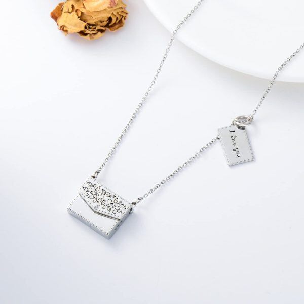 Sterling Silver I love You Envelope Necklace -2