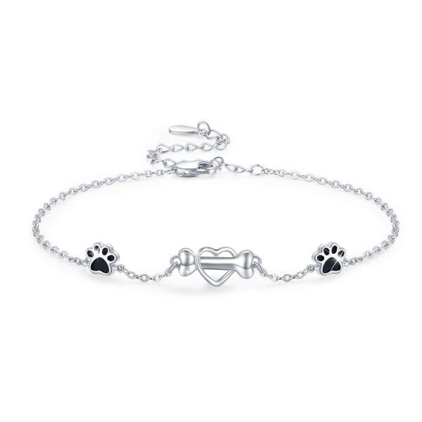 Sterling Silver Paw Bone Bracelets-0