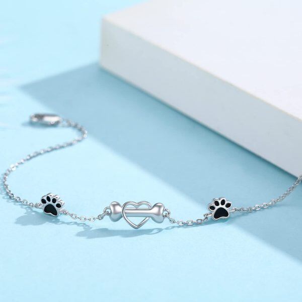 Sterling Silver Paw Bone Bracelets-4