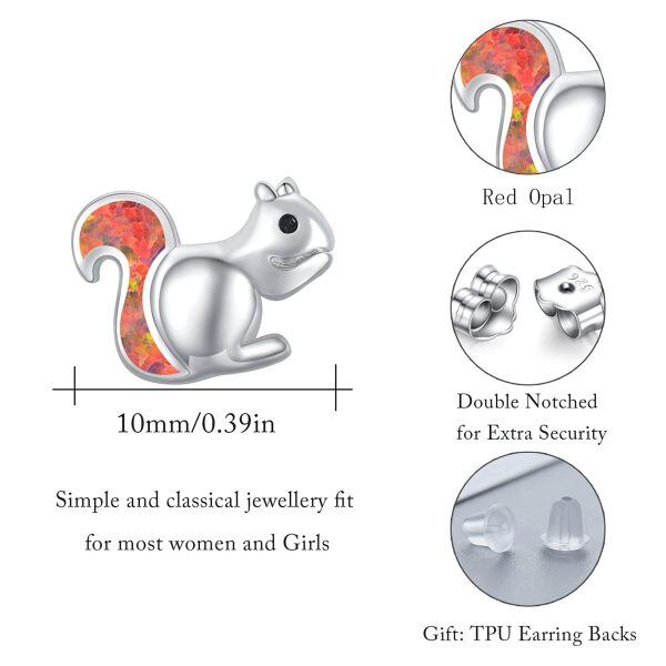 Sterling Silver Squirrel Earrings-1