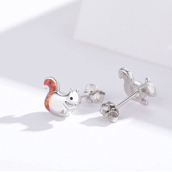 Sterling Silver Squirrel Earrings-4