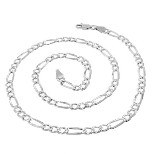 Sterling Silver Figaro Link Chain Necklace -1