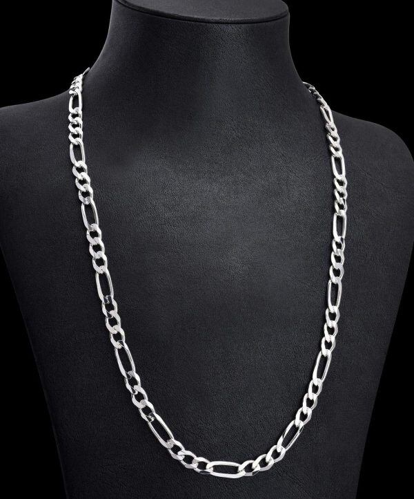 Sterling Silver Figaro Link Chain Necklace -4