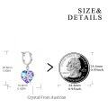 wholesale 925 Sterling Silver Purple Blue Crystal Heart Drop Hoops for Women-0-1