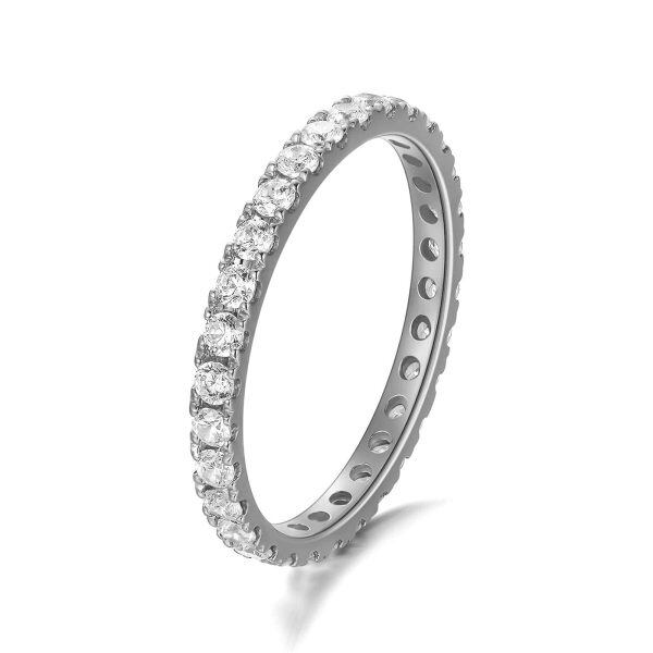 Sterling Silver Moissanite Stackable Ring -0