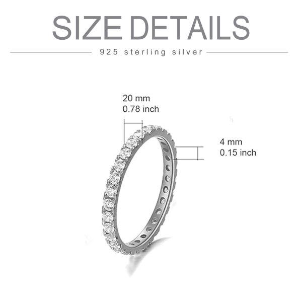 Sterling Silver Moissanite Stackable Ring -3